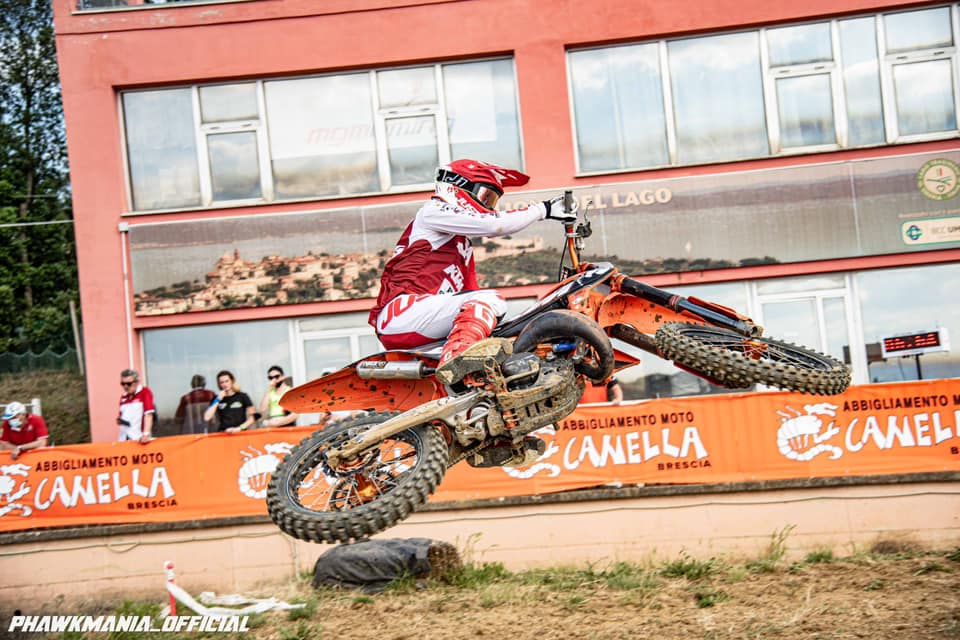 Francesco Bassi in azione sulla pista umbra di Gioiella